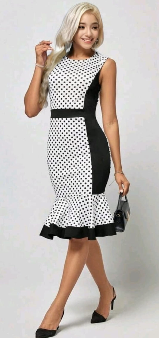 Polka dot print dress