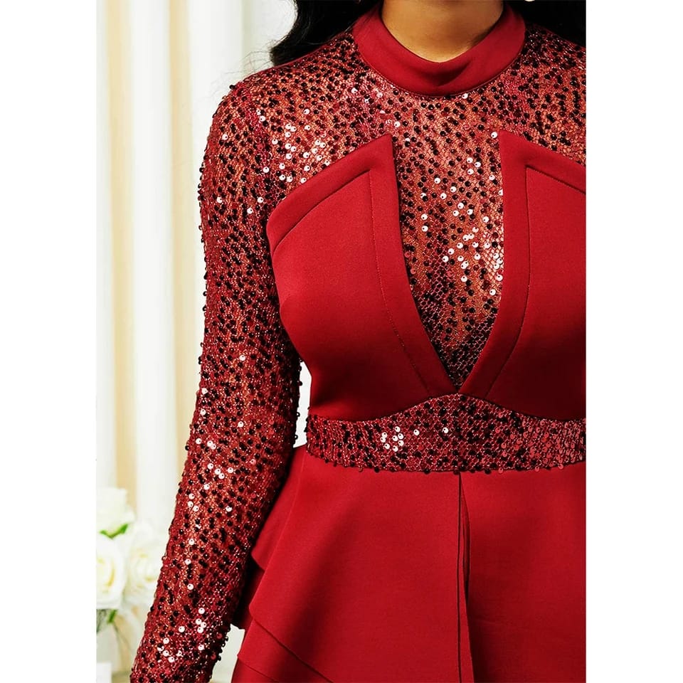 Sequin formal long sleeves bodycon pencil dress