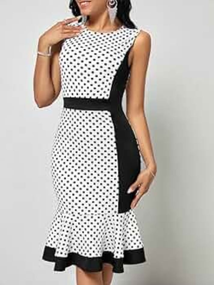 Polka dot print dress