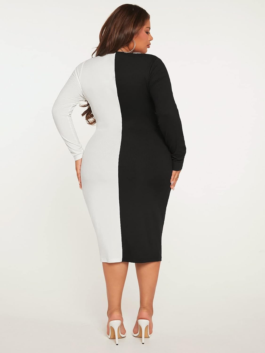 Two tone bodycon dress for women